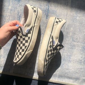 Black Checkered Slip On Vans 98 DX